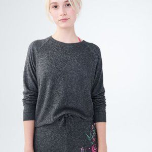 LLD Seriously Soft Knot-Front Gray Crew Sweatshirt